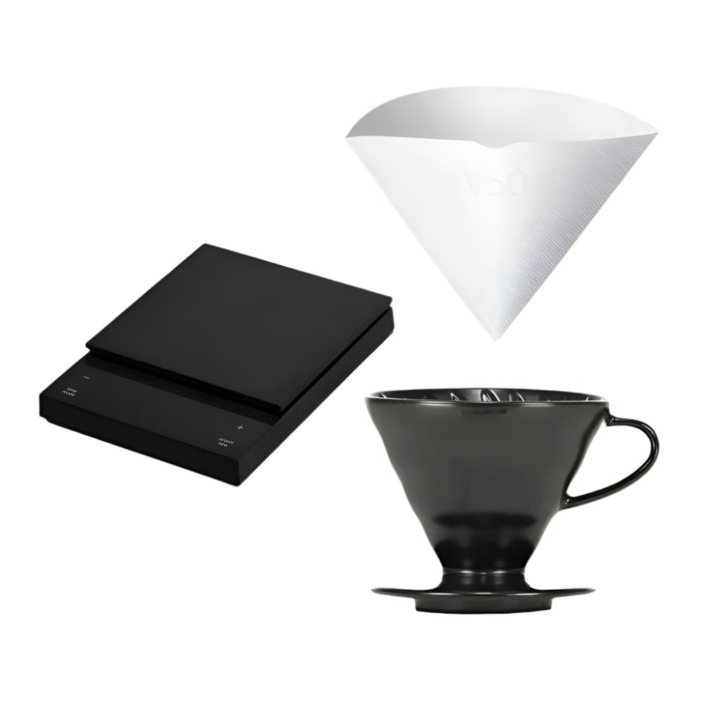 Hario Polaris and V60 Matte Black Ceramic Dripper Bundle