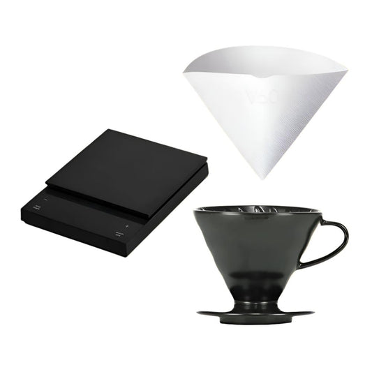 Hario Polaris and V60 Matte Black Ceramic Dripper Bundle