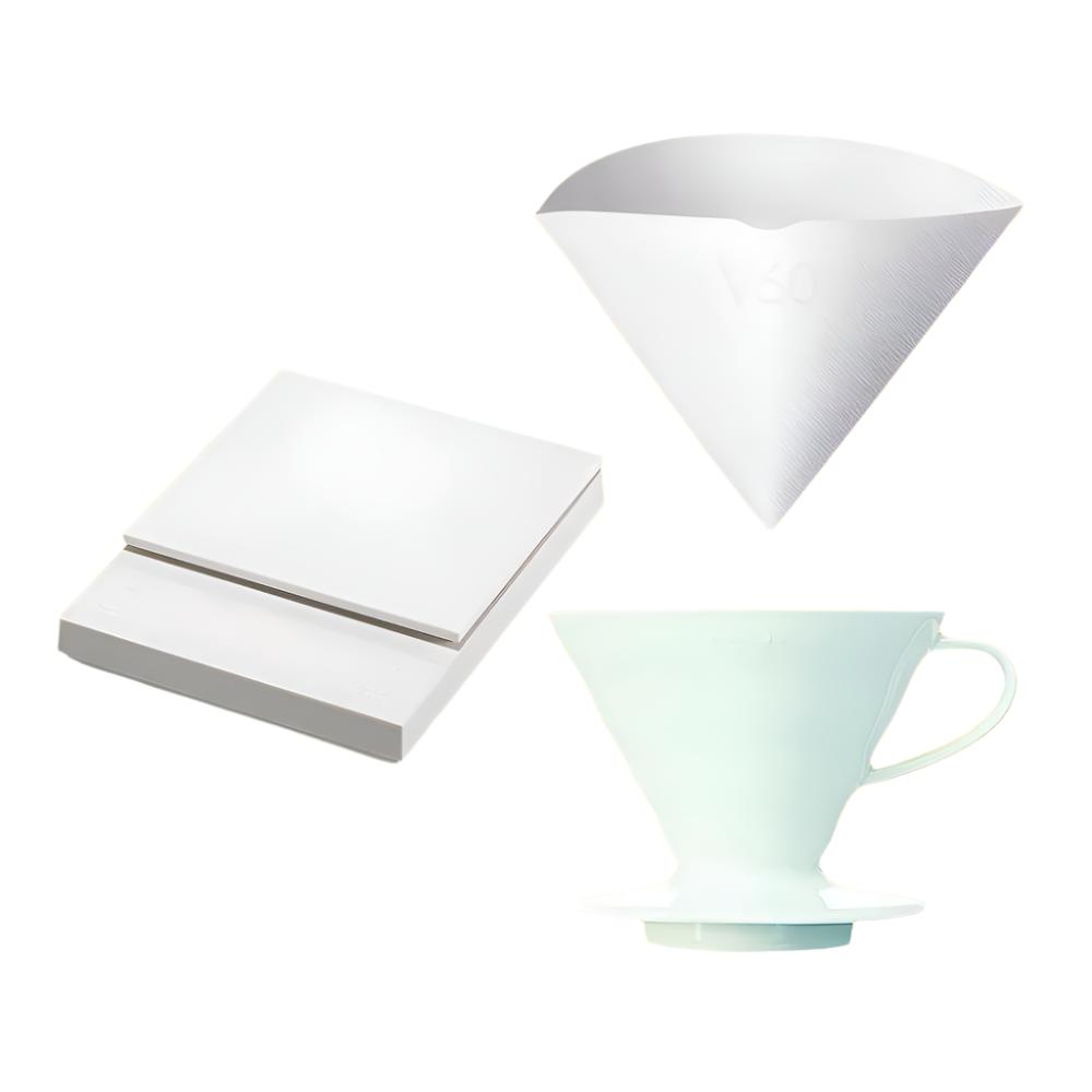 Hario Polaris and V60 White Ceramic Dripper Bundle